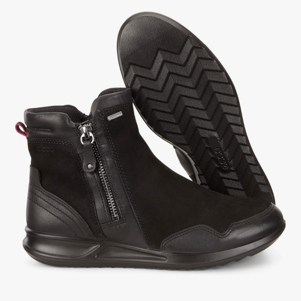 ECCO Shoes Women’s Genna GTX Gore-Tex Ankle Boots Black Size 38 7 7.5 VGUC